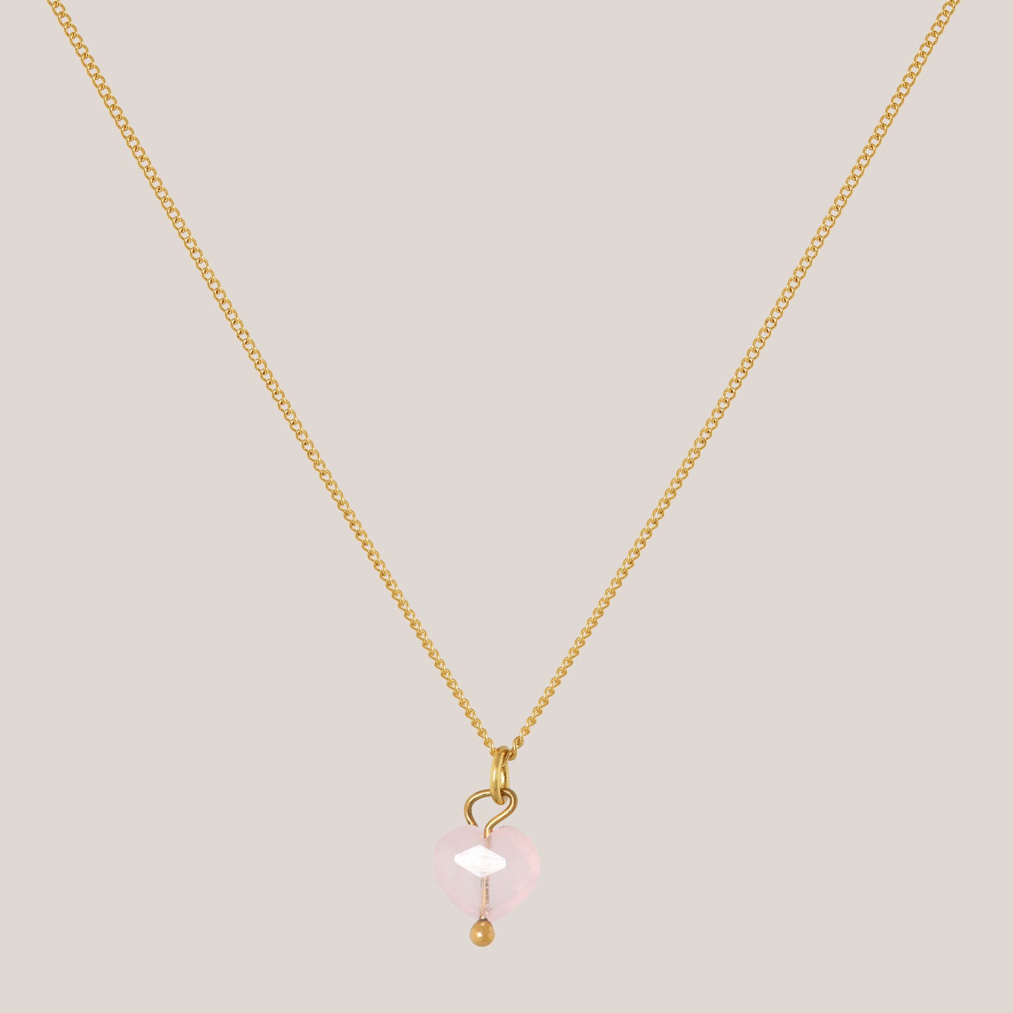 Ketting Rozenkwarts Goud - Hart