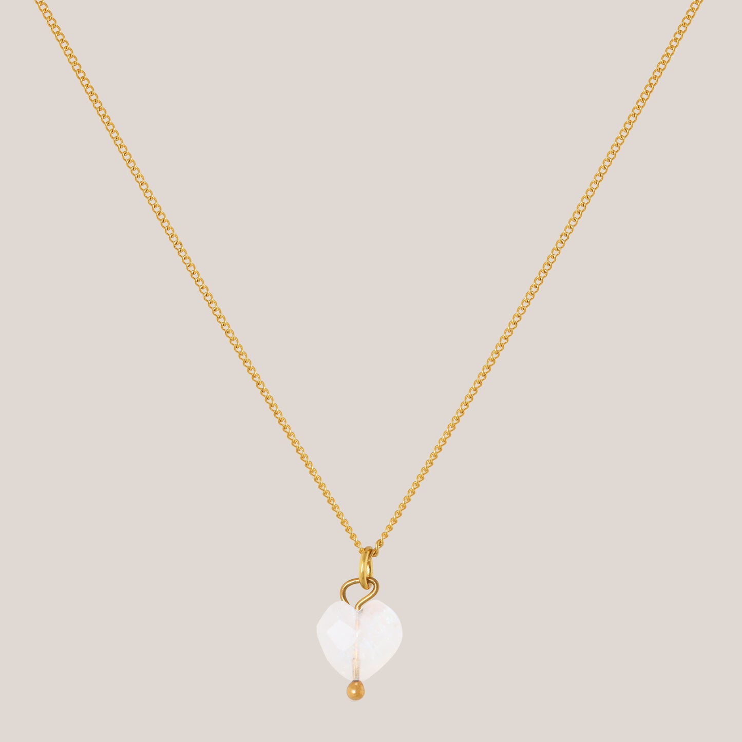 Ketting Maansteen Goud - Hart
