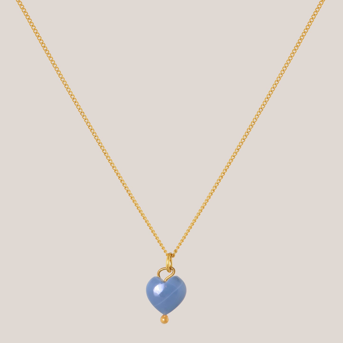 Ketting Blauwe Agaat Goud - Hart