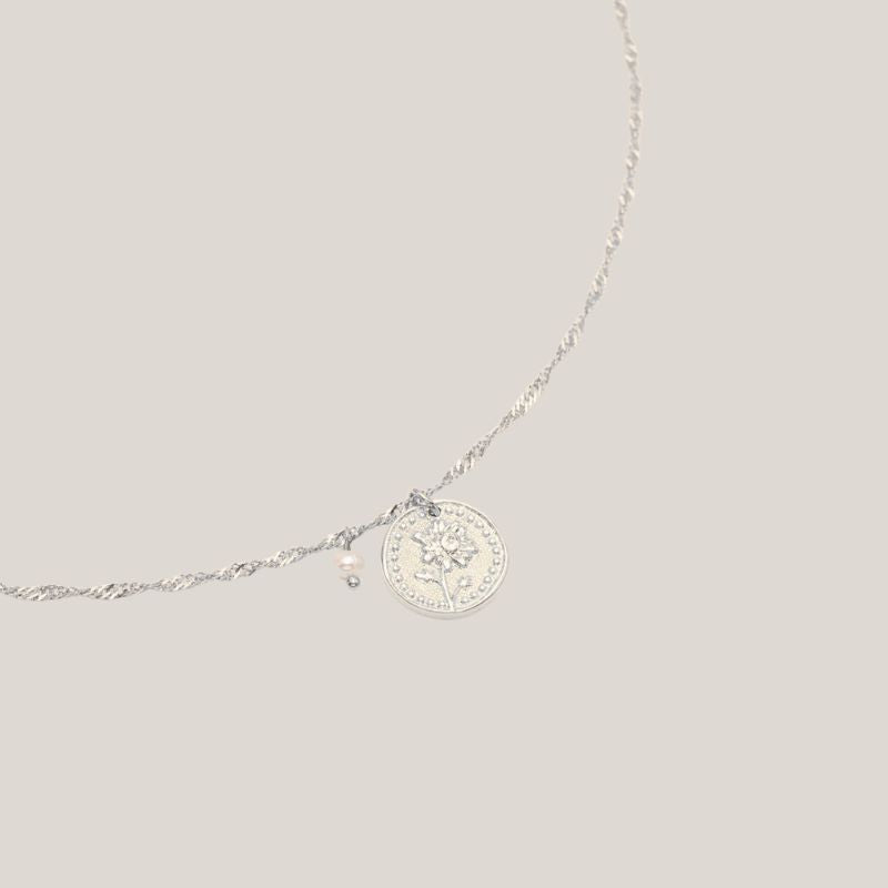 Birthflower Ketting - Zilver