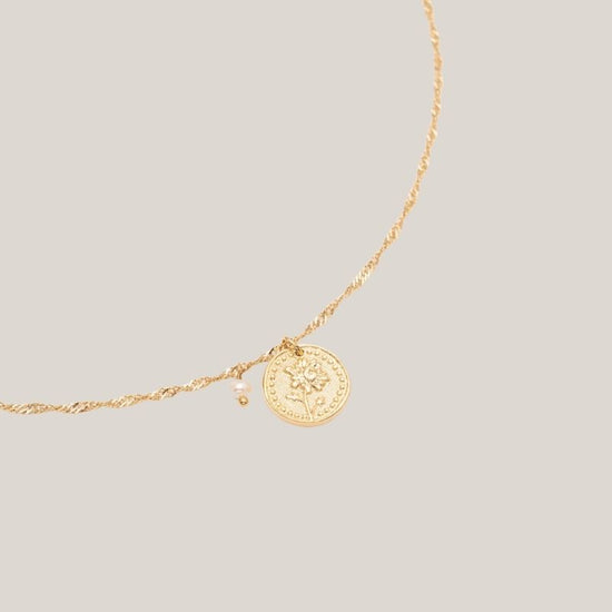 Birthflower Ketting - Goud