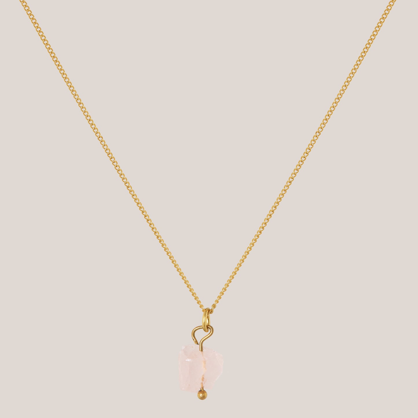 Ketting Rozenkwarts Goud - Liefde & Zachtheid