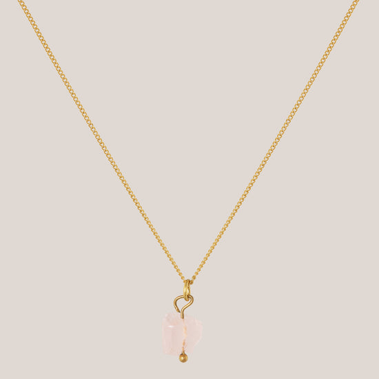 Ketting Rozenkwarts Goud - Liefde & Zachtheid