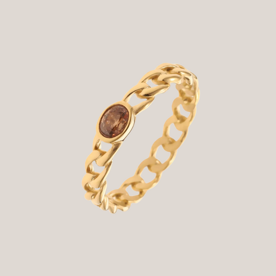Ring Rookkwarts Goud - La Noa