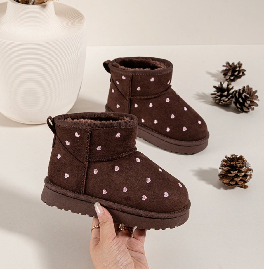 Heart Boots hoog - Donkerbruin (mini) (14 sept)