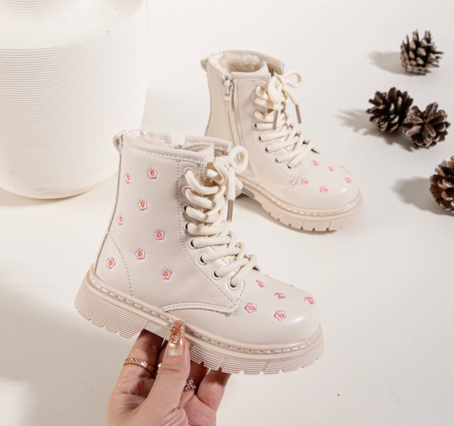 Heart Boots hoog - Beige (mini)