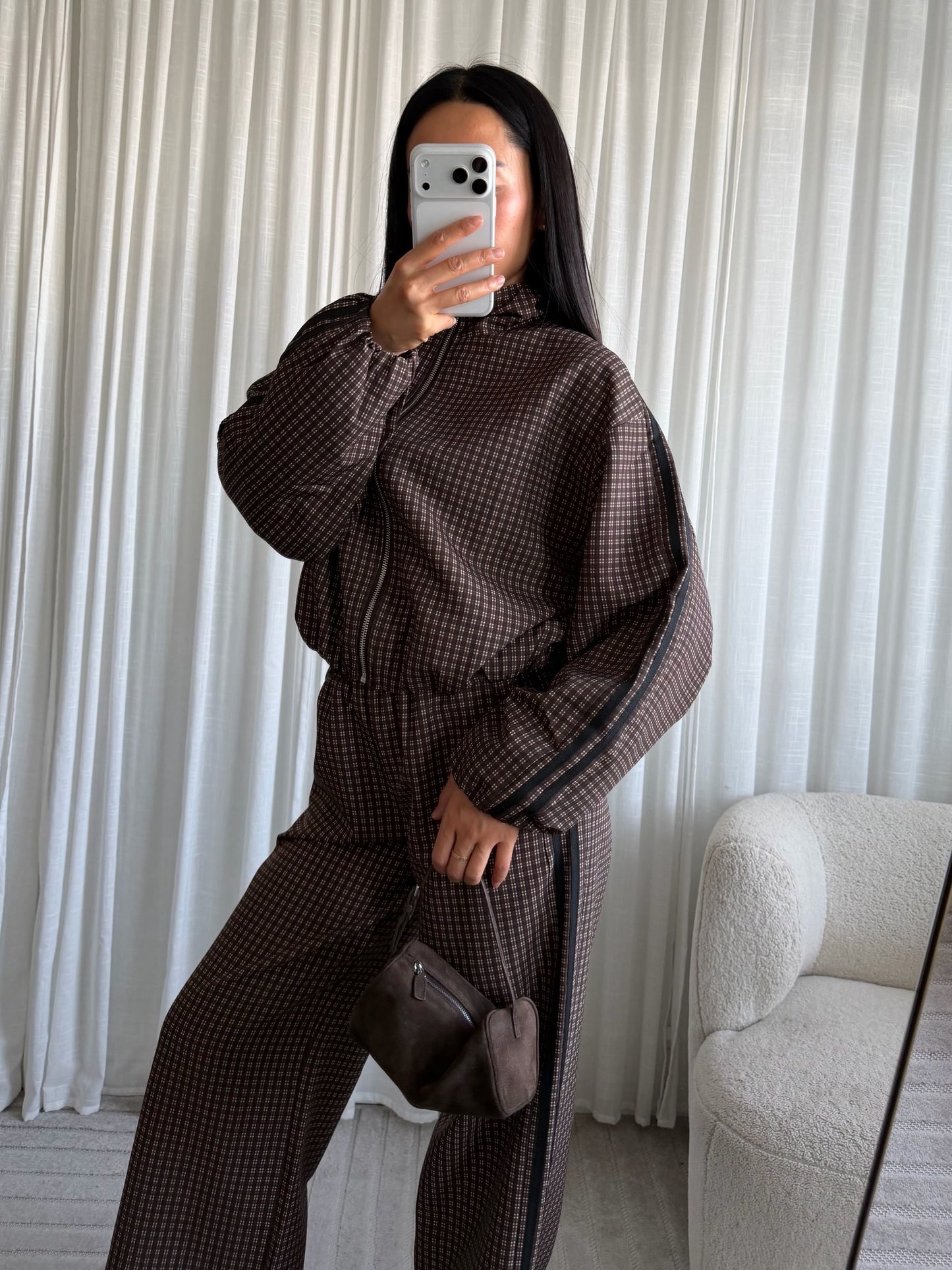 Geruite co-ord set – Choco (9-11)