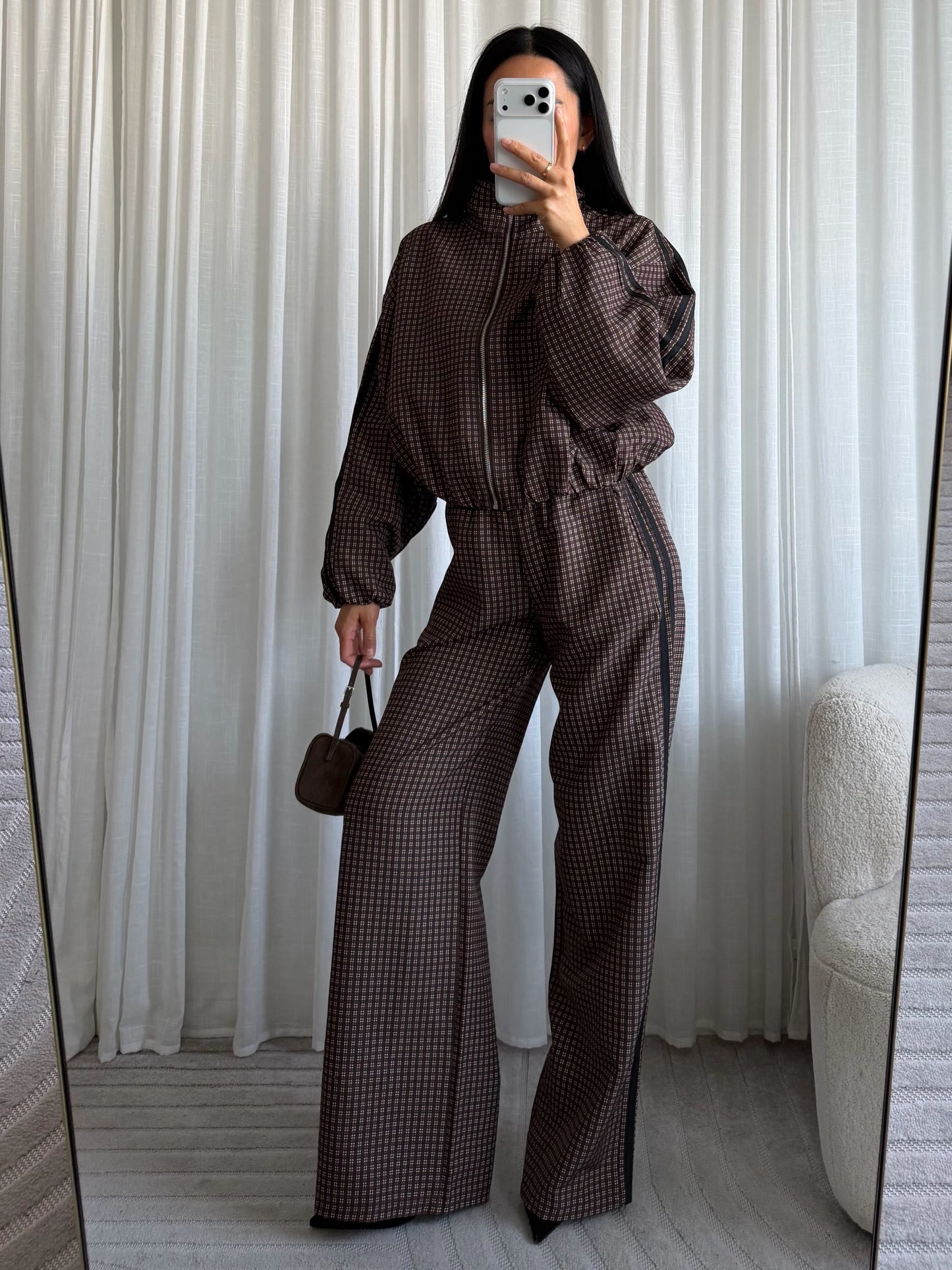 Geruite co-ord set – Choco (9-11)