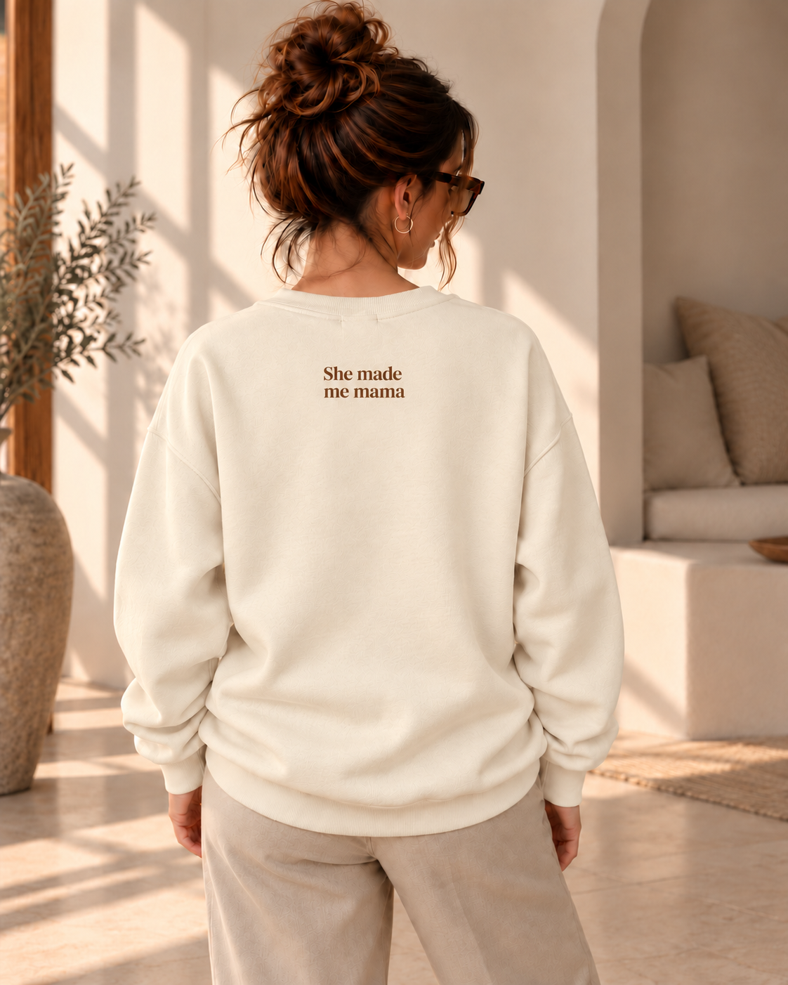 Trui She made me mama - Ivory (mama)
