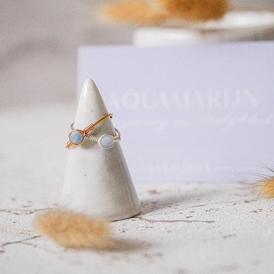 Ring Aquamarijn Zilver - Mini Relax Story
